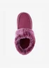 Cotton Traders Burgundy Moccasin Faux Fur Collar Slippers - Size 5 Image 2