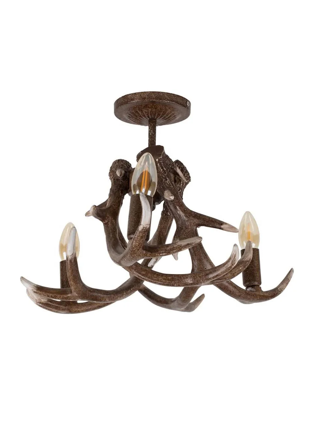 ValueLights Caribou Rustic Antler 3 Way Ceiling Light - One Size Image 1