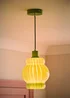 ValueLights Taffy Green Stripe Glass Pendant Ceiling Light - One Size Image 2