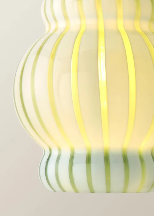 ValueLights Taffy Green Stripe Glass Pendant Ceiling Light - One Size Image 6