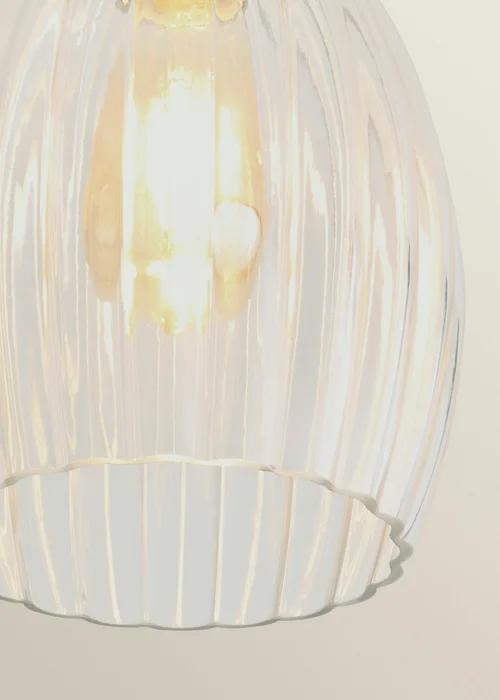 ValueLights Cheltenham Gold Flush Ceiling Light Ribbed Shade - One Size Image 4