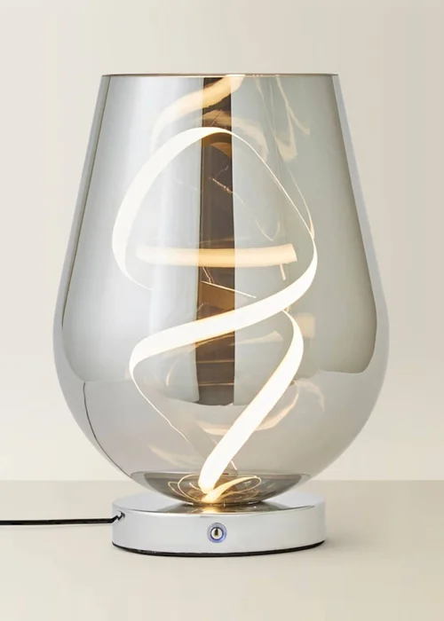 ValueLights Helix Smoked Glass Integrated LED Table Lamp - One Size Image 3