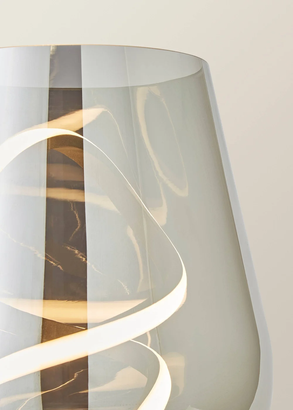 ValueLights Helix Smoked Glass Integrated LED Table Lamp - One Size Image 4