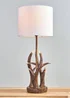 ValueLights Caribou Antler Natural Table Lamp with White Shade - One Size Image 1