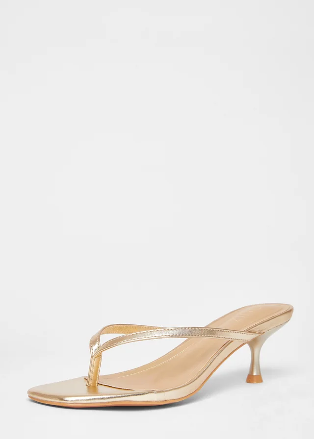 Quiz Gold Toe Post Heels