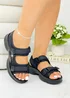 Love Lemonade Black Sparkly Cozy Crush Sandals - Size 4 Image 3