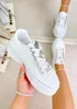 Love Lemonade White Sparkly Bee Platform Trainers - Size 3 Image 4