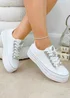 Love Lemonade White Sparkly Bee Platform Trainers - Size 3 Image 1