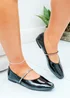 Love Lemonade Black Crystal Belle Dolly Shoes - Size 8 Image 4