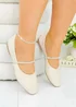 Love Lemonade Nude Crystal Belle Dolly Shoes - Size 4 Image 3