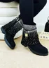 Love Lemonade Black Crystal Starlight Stride Boots - Size 5 Image 1