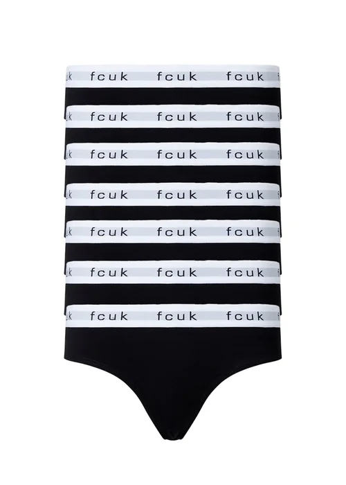 French Connection White 7 Pack Cotton Ladies Briefs - M Image 1