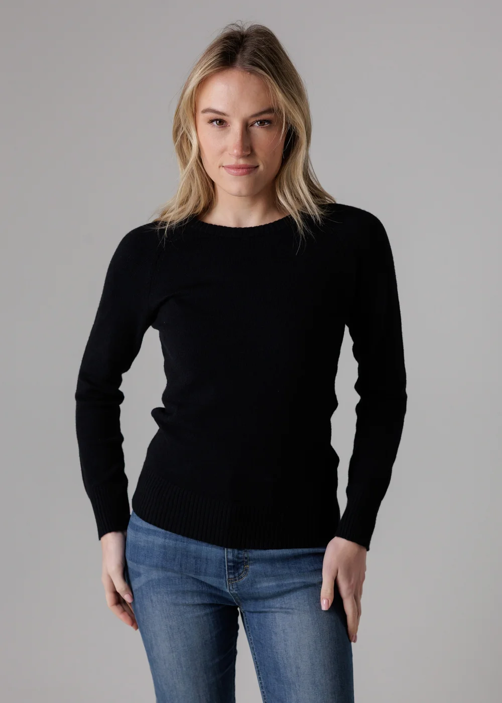 French Connection Black Cosy Soft Touch Crew Neck Raglan Jumper - M Image 1