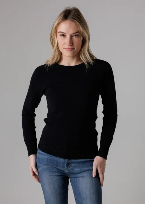 French Connection Black Cosy Soft Touch Crew Neck Raglan Jumper - M Image 1