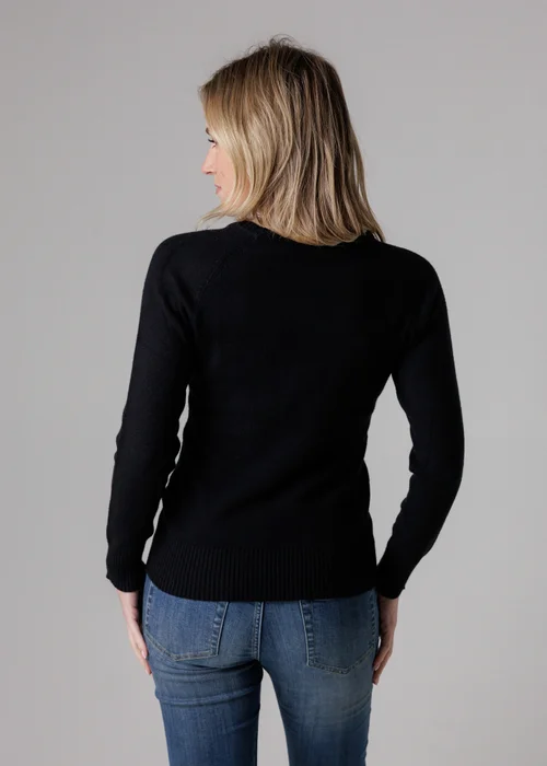 French Connection Black Cosy Soft Touch Crew Neck Raglan Jumper - M Image 2