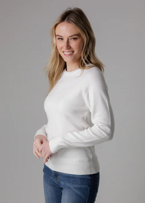 French Connection White Cosy Soft Touch Crew Neck Raglan Jumper - Extra small Image 4