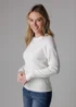 French Connection White Cosy Soft Touch Crew Neck Raglan Jumper - Extra small Image 4