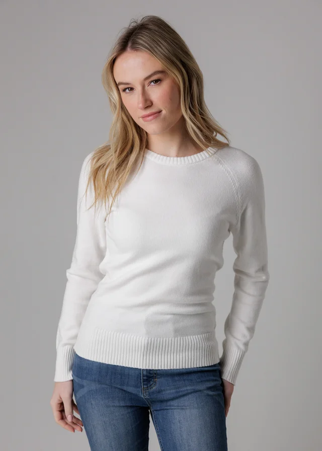 French Connection White Cosy Soft Touch Crew Neck Raglan Jumper