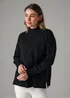 French Connection Black High Neck Cosy Long Sleeve Jumper - Large Image 1