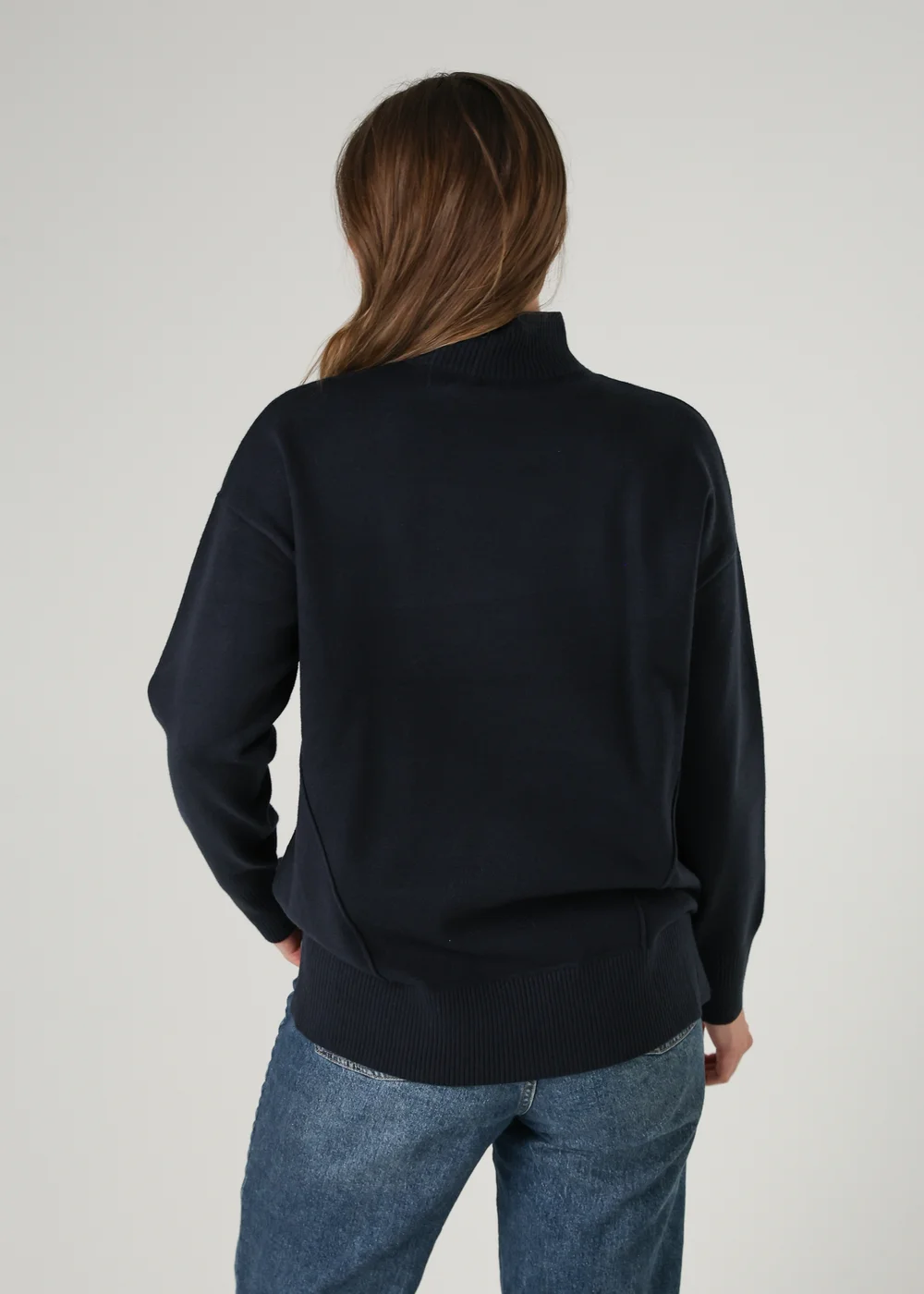 French Connection Navy Cosy Soft Touch High Neck Seam Jumper - Medium Image 2