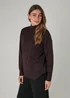 French Connection Brown Cosy Soft Touch High Neck Seam Jumper - Large Image 3