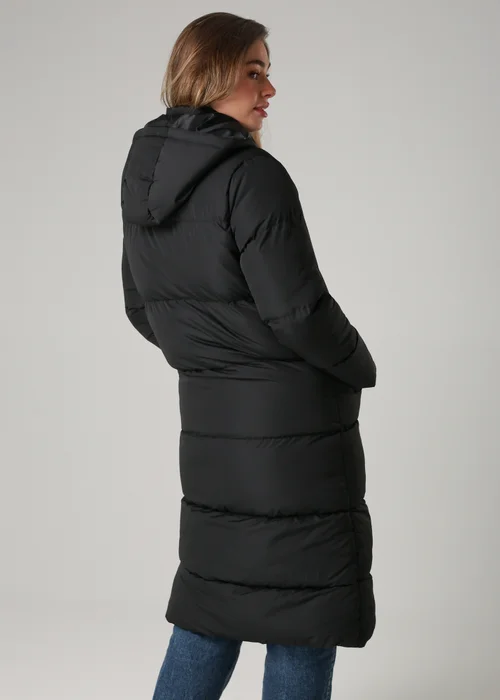 French Connection Black Longline Quilted Puffer Jacket With Hood - L Image 2