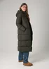 French Connection Khaki Longline Quilted Puffer Jacket With Hood - XS Image 5