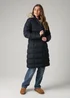 French Connection Navy Midi Padded Parka Jacket With Faux Fur Hood - M Image 1