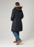 French Connection Navy Midi Padded Parka Jacket With Faux Fur Hood - M Image 2