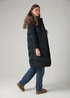 French Connection Navy Midi Quilted Gilet With Hood - XL Image 5