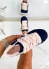 Love Lemonade Navy Crystal Stripe Trainers Limited Edition - Size 3 Image 2