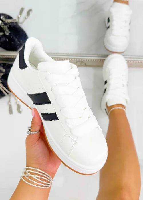 Love Lemonade White Crystal Stripe Trainers Limited Edition - Size 4 Image 3