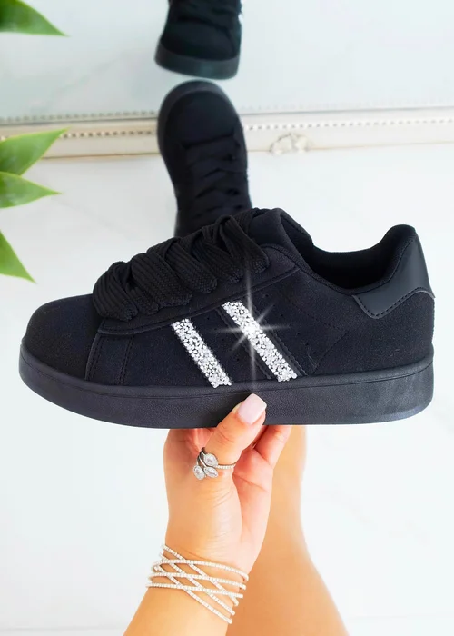 Love Lemonade Black/Black Crystal Stripe Trainers Exclusive Edition - Size 6 Image 1
