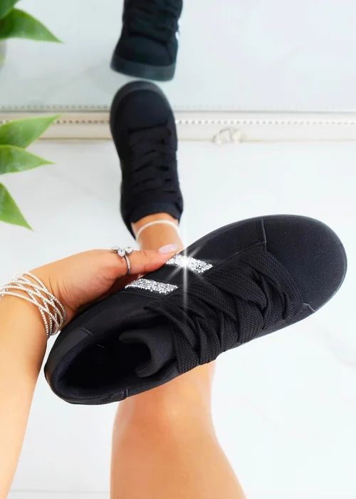 Love Lemonade Black/Black Crystal Stripe Trainers Exclusive Edition - Size 6 Image 3