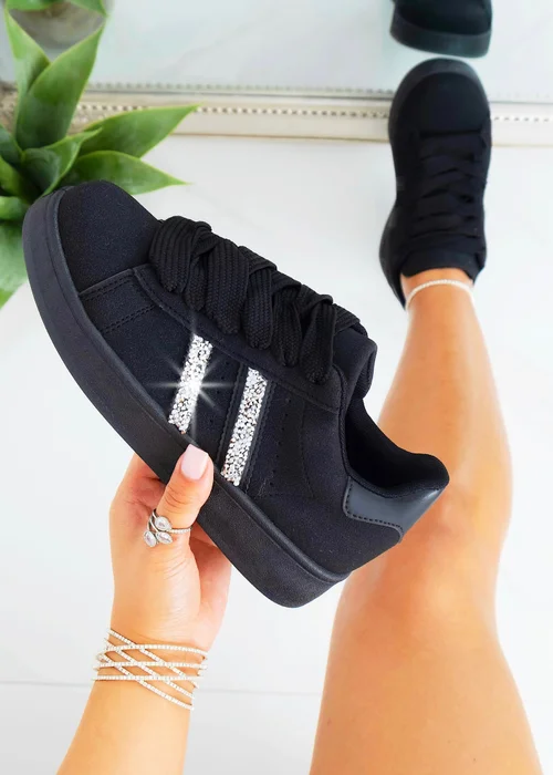 Love Lemonade Black/Black Crystal Stripe Trainers Exclusive Edition - Size 6 Image 2