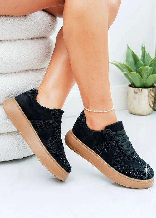 Love Lemonade Black Crystal Sprinkle Dash Trainers - Size 5 Image 2