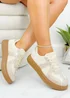 Love Lemonade Nude Crystal Sprinkle Dash Trainers - Size 4 Image 1