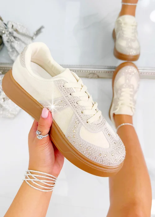 Love Lemonade Nude Crystal Sprinkle Dash Trainers - Size 4 Image 3