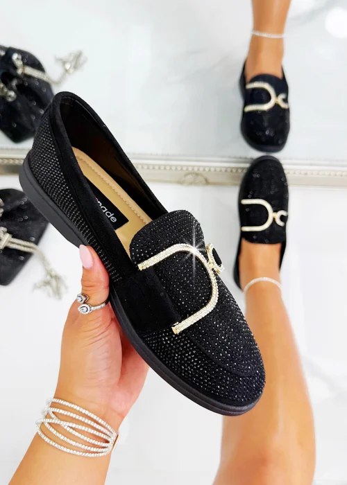 Love Lemonade Black Crystal Imperial Glow Loafers - Size 6 Image 1