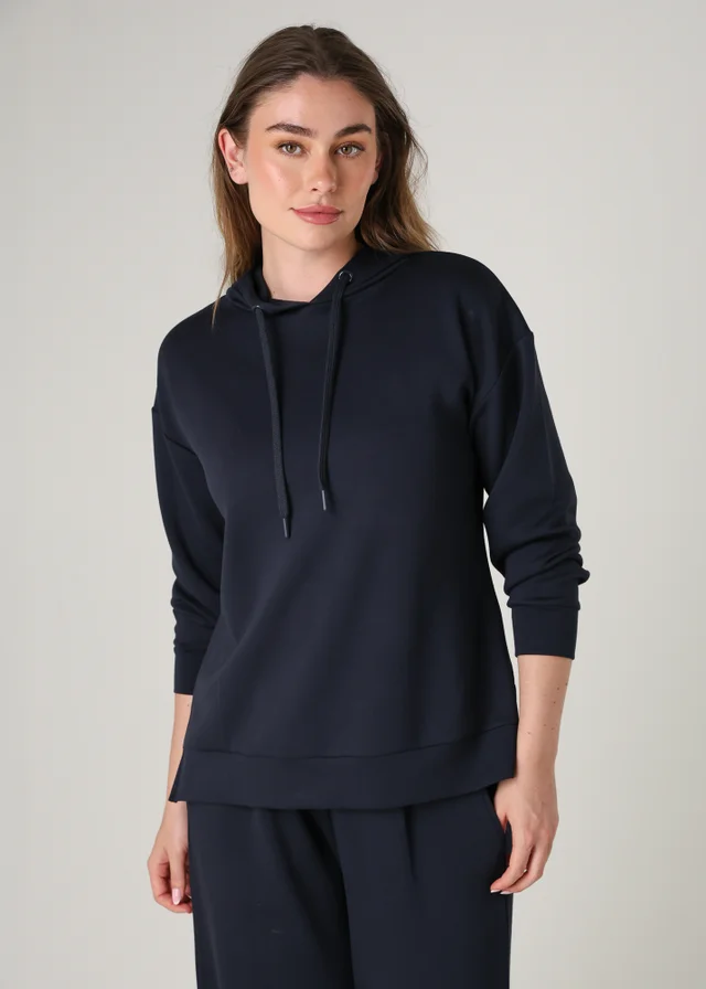 French Connection Navy Luxe Oversized Drawcord Hoody