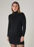French Connection Black Cosy Soft Touch High Neck Seam Jumper Mini Dress - XL Image 5
