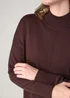 French Connection Brown Cosy Soft Touch High Neck Seam Jumper Mini Dress - S Image 3