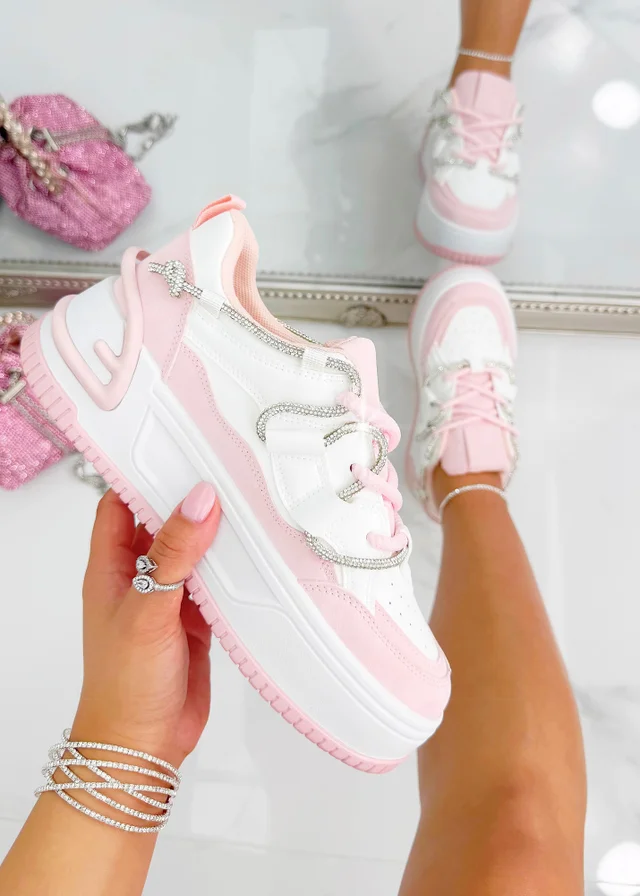 Love Lemonade Pink Crystal Spark Trainers