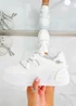 Love Lemonade White Crystal Spark Trainers - Size 3 Image 3