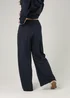 French Connection Navy Luxe Wide Leg Draped Trouser - L Image 2