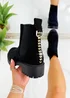 Love Lemonade Black Sparkly Chainstorm Boots - Size 3 Image 1