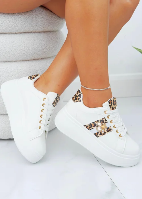 Love Lemonade Leopard Crystal Deluxe Queen Bee Chunky Trainers - Size 4 Image 4