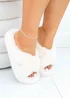 Love Lemonade Nude Plush Kiss Slipper Sliders - Size 3 Image 1