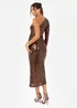 Maya Deluxe Brown Fully Embellished One Sleeve Midaxi Dress - 8 Image 2