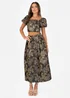 Maya Deluxe Floral Jacquard Pleated Midi Skirt - Size 8 Image 1
